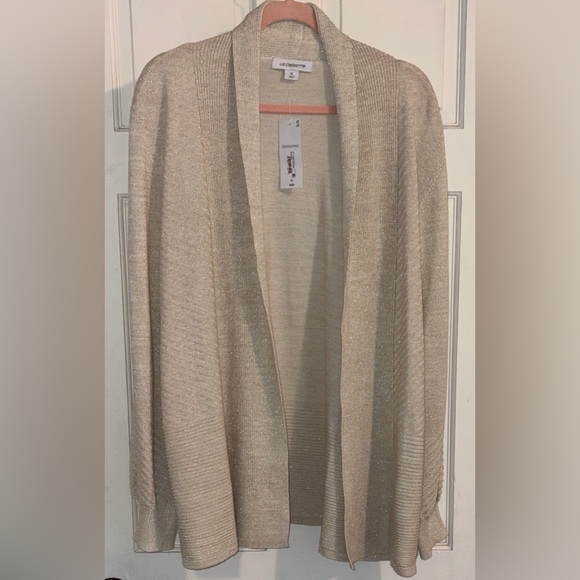 Liz Claiborne Open-Front Beige Cardigan - Picture 2 of 8